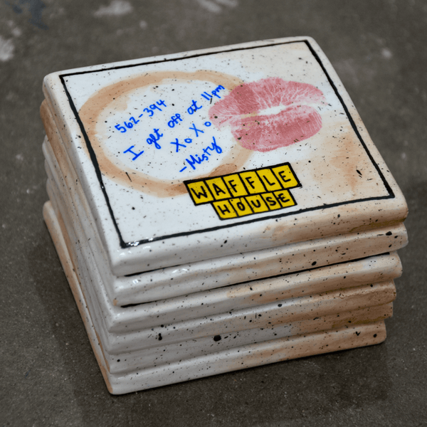 USED DINER NAPKIN COASTER