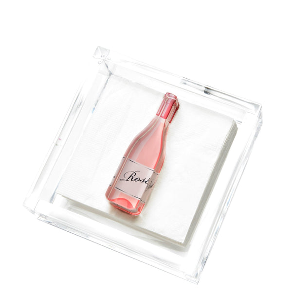 Rose Bottle Acrylic Cocktail Napkin Holder